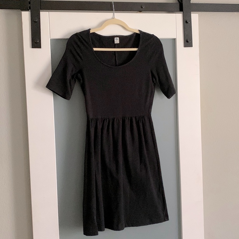 Old Navy Black A-Line Cotton Dress